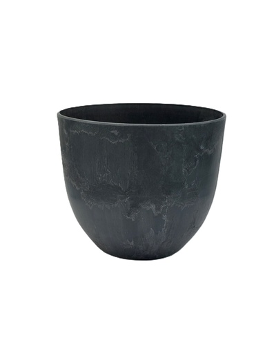 [V166531] Pot Artstone bola schwarz D23 H20